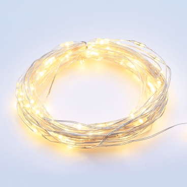 300 Led (3mm) Θερμά Λαμπάκια με Ασημί Καλώδιο Χαλκού & Πρόγραμμα (XSW300WWAF44)